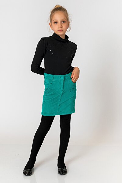incity Girl's Velvet Green Skirt