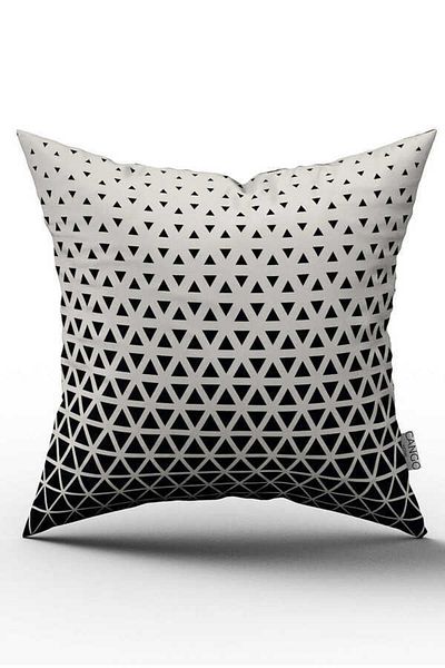 Cango Home Double Sided Black Gray Decorative Geometric Patterned Digital Printed Throw Pillow Cover - Otyk703-Ct