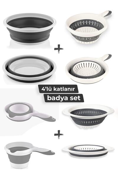 Turnberry Katlanabilir Akordiyon Multi 4'lü Set - Badya, Kulplu Süzgeç, Çift ...
