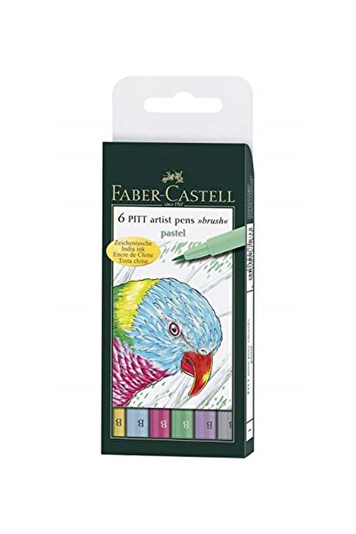 Faber Castell فرشاة رسم من فابر كاستل بيت، "ألوان باستيل"، 6 أكياس، 6 ألوان
