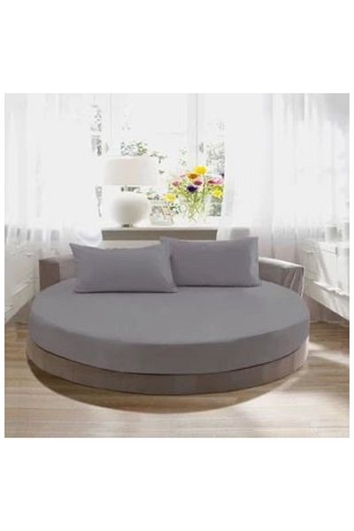 METİNEV Double Cotton Satin Round Bed Sheet