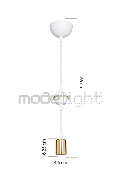 Modelight Akses Tekli Küre Beyaz Gold Dekoratif Sarkıt Salon-oturma-çocuk-yatak Odası-yemek Odası-antre-mutfak