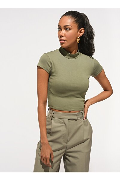 People By Fabrika Haki Kadın T-shirt Pfkss22ts0001