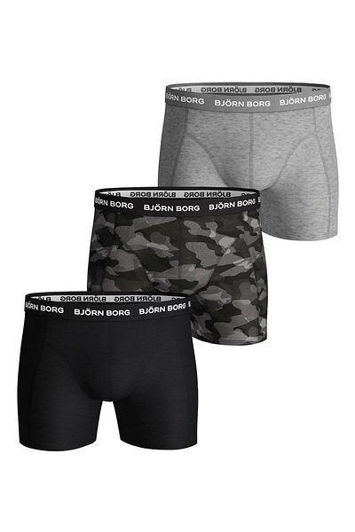 Björn Borg BJÖRN BORG Herren Boxershorts – 3er-Pack Camo-Stretch-Logobund-Baumwollhose