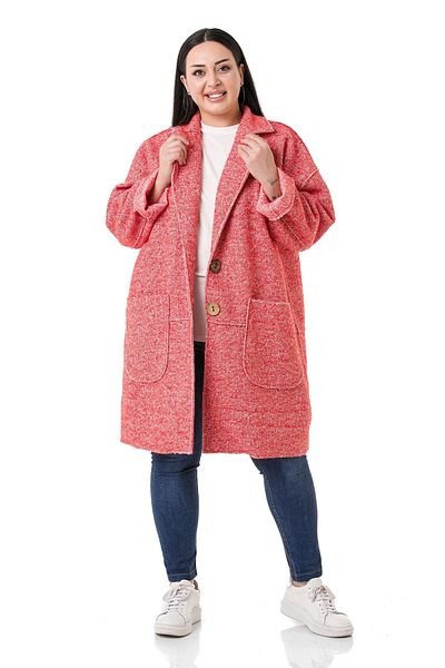 DISENTIS MODEST Large Size Low Sleeve Bag Pocket Large Button Filthy Stitching Oversize Silvery Red Jacket