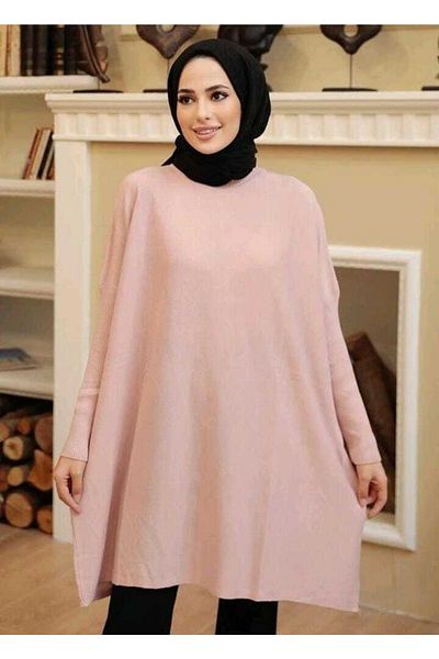 MODAMÜNASİP Wonderful Women's Half Turtleneck Knitwear Poncho Sweater Tunic