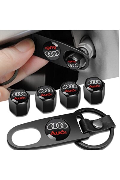 Genel Markalar Audi Logolu Tt Uyumlu Metal Sibop Kapağı Anahtarlık Set