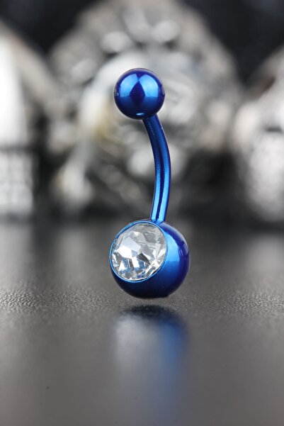Valhalla 316l Cerrahi Çelik Zirkon Taşlı Göbek Piercing