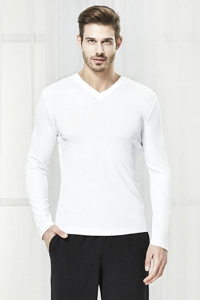 SEASOUL Antibacterial Bamboo Men's V-Neck Long Sleeve Tank Top
