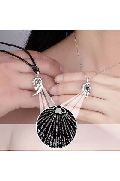 Köstebek Valentine's Day Magnetic 100 Languages I Love You Projection Lover Necklace