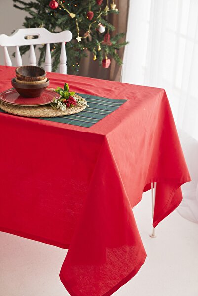 AYSHOME Ays Home Red New Year Plain Christmas Dining Tablecloth