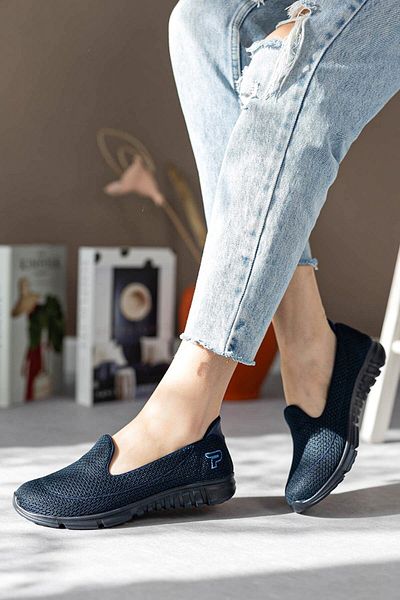 Deripabuc Navy Blue Navy Blue Women's Sports Ballerina Walking Shoes Çpç-0001