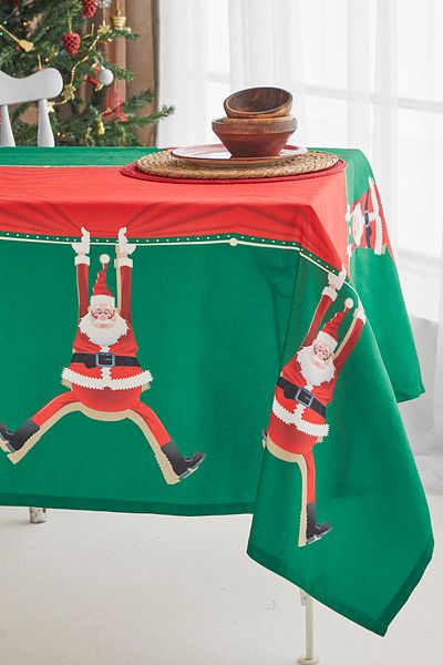 AYSHOME Ays Home Red Santa Claus New Year Christmas Dining Tablecloth
