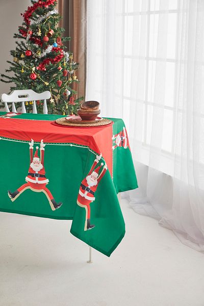 AYSHOME Ays Home Red Santa Claus New Year Christmas Dining Tablecloth
