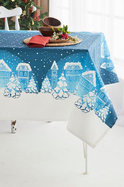AYSHOME Ays Home Blue Crăciun Anul Nou Față de masă