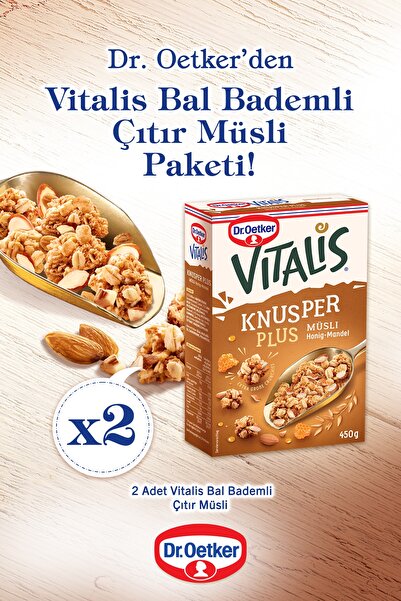 Dr. Oetker 2'li Vitalis Çıtır Müsli Bal-bademli 450 gr