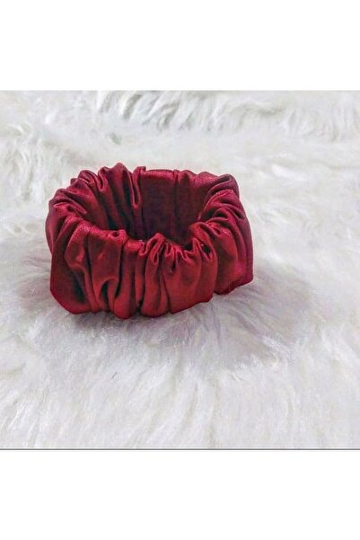elvin aksesuar Kırmızı Renk Geniş Lastikli Saten Simit Toka