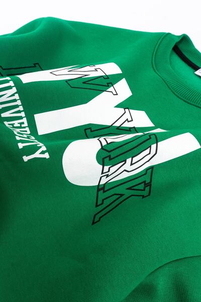 FF Unısex Φούτερ New York Printed Unisex Crew Neck Oversize 100% βαμβάκι F087