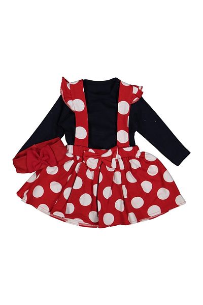 Ad Ta Bebe Red/dark blue Polka Dot 3-Piece Salopet Set