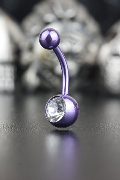 Valhalla 316l Cerrahi Çelik Zirkon Taşlı Göbek Piercing