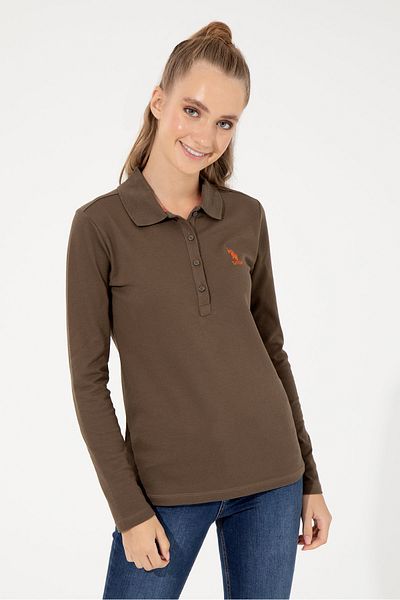 U.S. Polo Assn. Кафяв дамски суичър