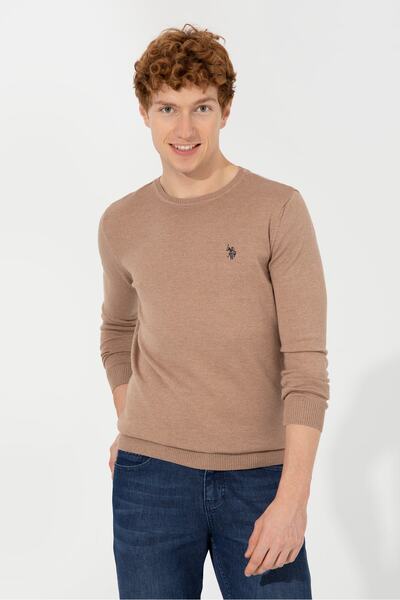 U.S. Polo Assn. Καφέ ανδρικό πουλόβερ