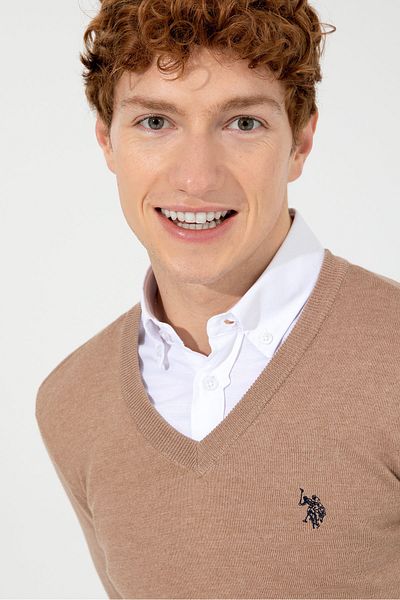 U.S. Polo Assn. Кафяв мъжки пуловер