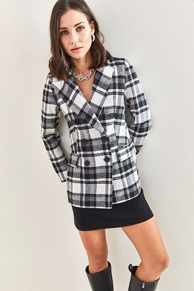 Bianco Lucci Women's Patterned Stamp Jacket 3001