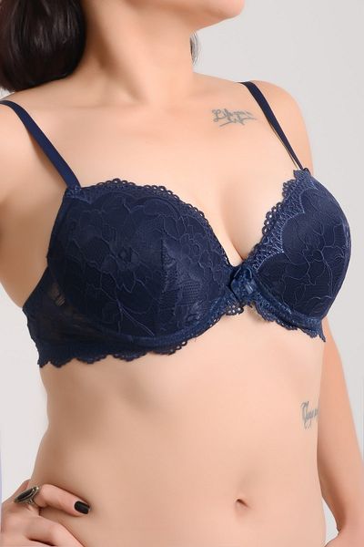 Altan Navy Blue Dantelia 102-B Bra with Lace and Underwire