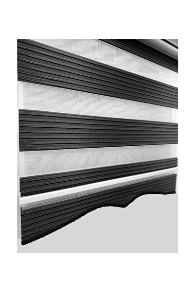 Babacan Home Design Brillux Zebra Perde Pliseli Etek Dilimli Siyah 230x260