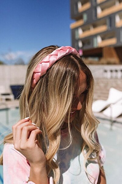 CSR AKSESUAR Coroană din tricot din satin roz