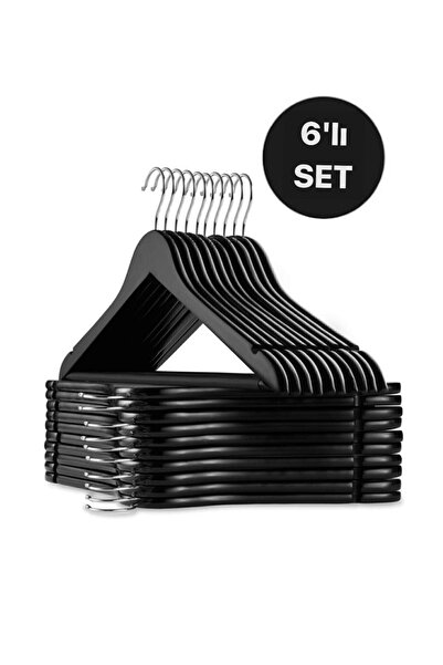 Ags Showroom 6 Adet A Kalite Ahşap Görünümlü Askı