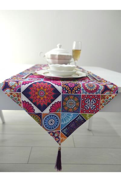 Benlisso Home Benlisso Двосторонній бігунок, з бахромою, не залишає плям, тка...