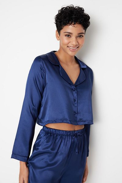 Trendyol Collection Pyjama - Dunkelblau - Unifarben