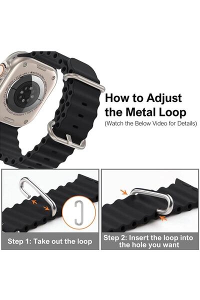 m.tk moveteck Apple Watch Ultra 49mm Compatible Band Waterproff Silicone Strap Bracelet with Adjustable Buckle