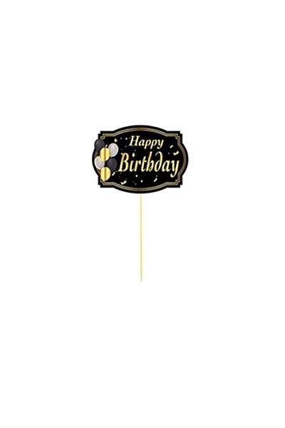 Big Party Happy Birthday Black Speech Bubble Gilded 5-Piece