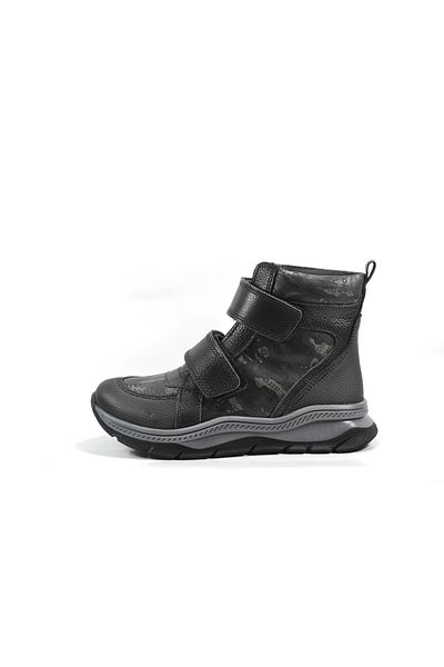PİNKY PİNKY 1521 Γνήσιο Δερμάτινο Μαύρο Velcro Ορθοπεδικές Μπότες για αγόρια