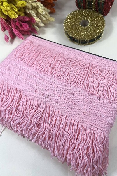 Bride Aksesuar Dünyası Accesoriu Panglică Decorativă Roz cu Franjuri și Ciucu...