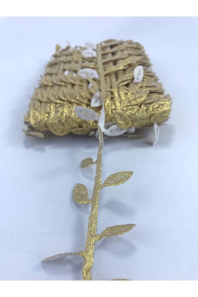 Bride Aksesuar Dünyası 5 metri de panglică decorativă din frunze de satin aur...