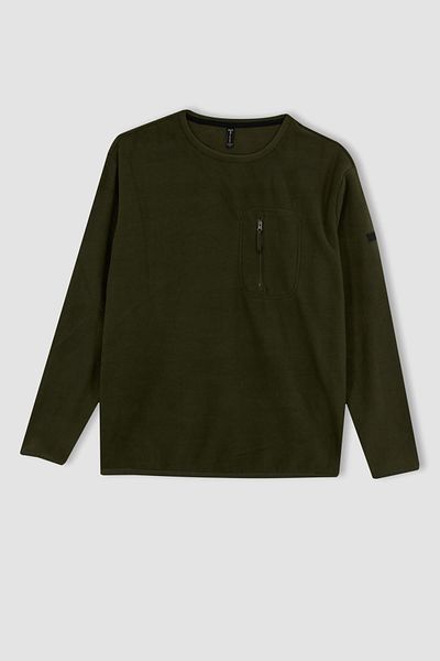 DeFacto Fit Standard Fit Crew Neck Fleece Sweatshirt