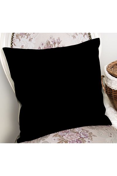 Realhomes Husă de pernă cu motiv negru, culoare solidă, cu model, imprimată digitală, pe fundal negru