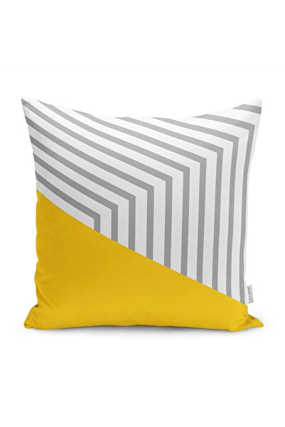 Realhomes Husă de pernă și pernă imprimată digital cu motiv geometric și mode...