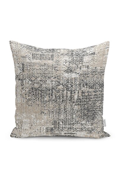 Realhomes Ekru - Gri Zeminde Eskitme Motifli Antik Desenli Dijital Baskılı Ya...