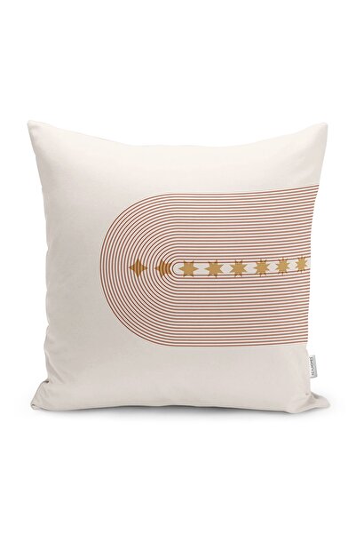 Realhomes Krem - Kahverengi Zeminde Bohem Motifli Tablo Desenli Dijital Baskı...