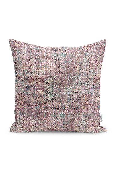 Realhomes Eskitme Temalı Dokuma Motifli Kilim Desenli Dijital Baskılı Yastık Kırlent Kılıfı