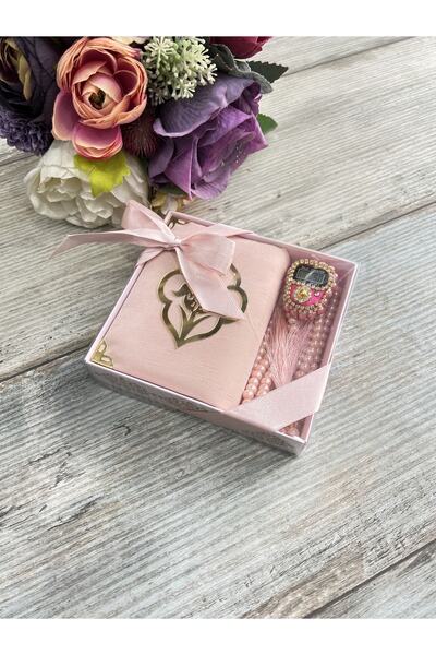 ENSARHAC-UMRE MALZEMELERİ Şantuk Kuranıkerim Zikirmatik Tesbih Seti Pudra (ah...