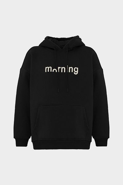 Açelya Okcu Φούτερ με κουκούλα Morning Slogan Oversize