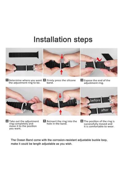 m.tk moveteck Apple Watch Ultra 49mm Compatible Band Waterproff Silicone Strap Bracelet with Adjustable Buckle