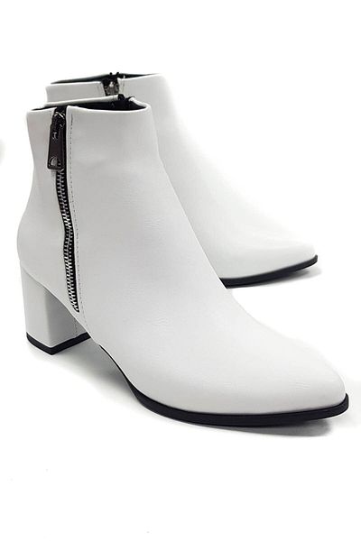 SWELLA White Double Zipper Orthopedic Women's Boots