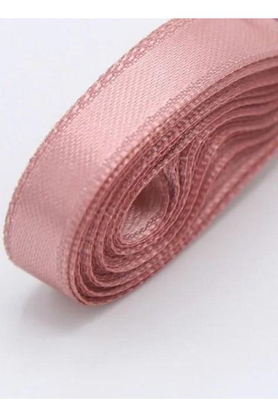 ELGALA Ribbon Satin Ribbon 1 Cm Dried Rose Color 10 Meters Ribbon